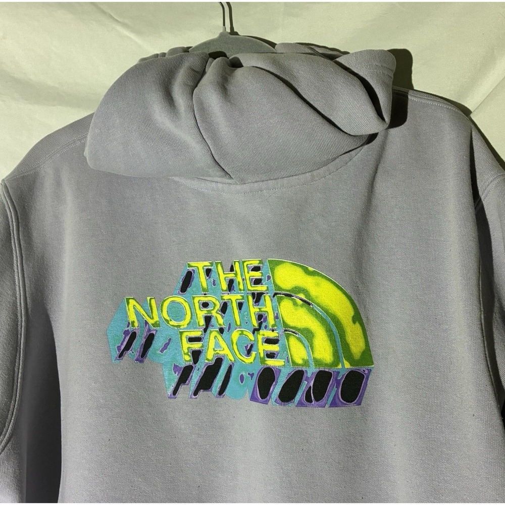 The North Face Men's XL Neon 3-D Graphic Print Logo Pullover Hoodie Drawstring
